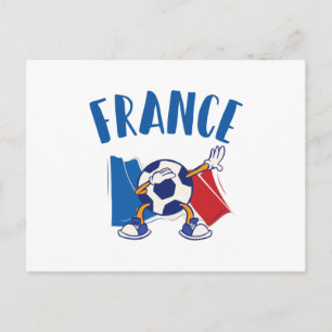 Carte Postale Drapeau de balle de soccer en France