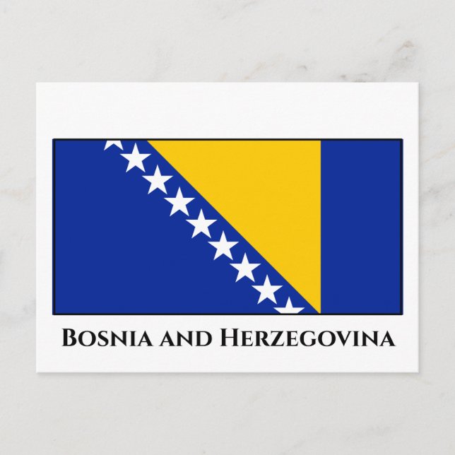 Carte Postale Drapeau de Bosnie-Herzégovine (Devant)