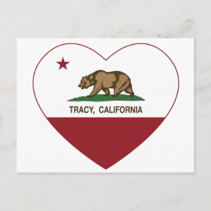 Carte Postale drapeau de Californie tracy coeur