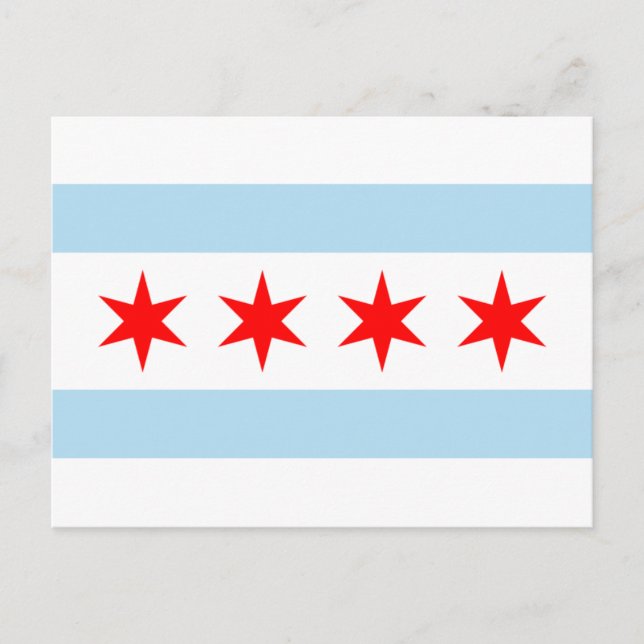 Carte Postale Drapeau de Chicago (Devant)
