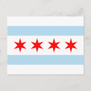 Carte Postale Drapeau de Chicago, Illinois Postcard