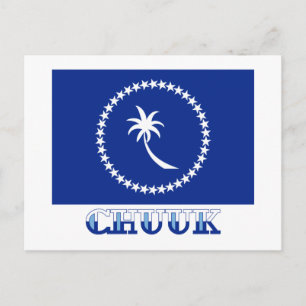 Carte Postale Drapeau de Chuuk, avec nom