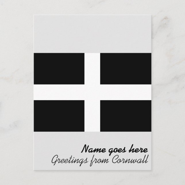 Carte Postale Drapeau de Cornouailles (Cornwall) (Comté d'Anglet (Devant)