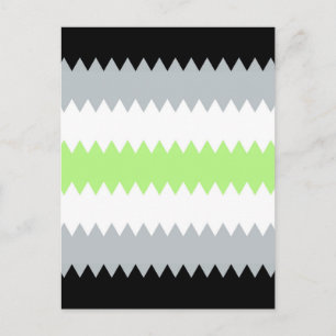 Carte Postale Drapeau de fierté Agender Abstrait Groovy Boho Zig