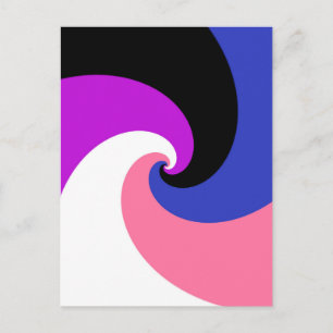Carte Postale Drapeau de fierté Genderfluid Abstrait Spirale Boh