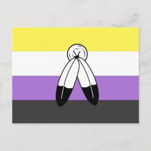 Carte Postale Drapeau de fierté non binaire Two-Spirit
