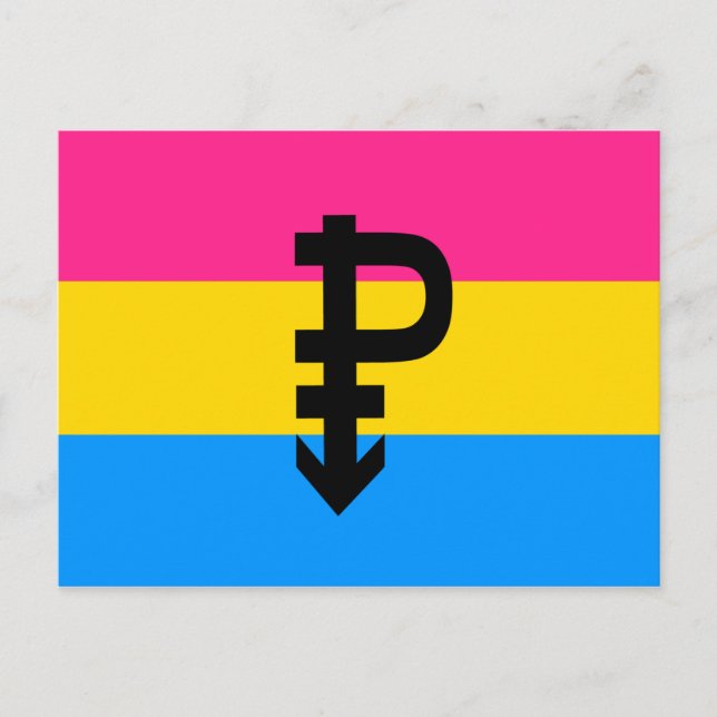 Carte Postale Drapeau de fierté pansexuel (Devant)