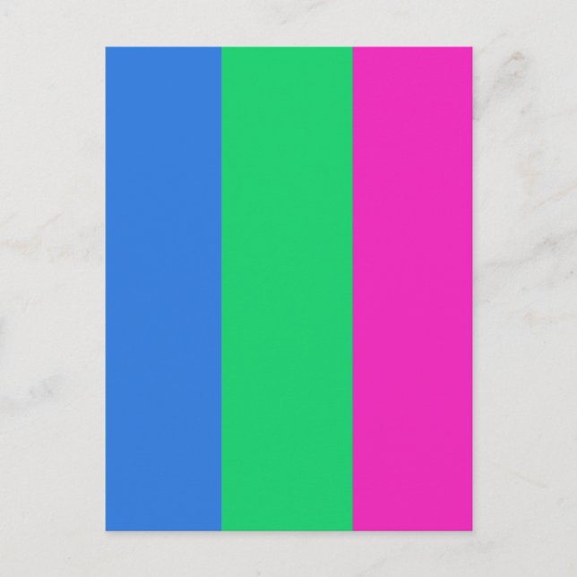 Carte Postale Drapeau de fierté polysexuelle (Devant)