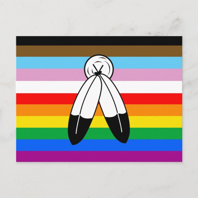 Carte Postale Drapeau de fierté Progress Pride LGBTQ+ Two-Spirit (Devant)