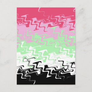 Carte Postale Drapeau de fierté récipromantique abstrait ondoyan