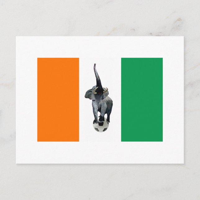 Carte Postale Drapeau de football Côte d'Ivoire (Devant)