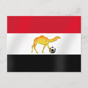 Carte Postale Drapeau de football égyptien à chameau du désert