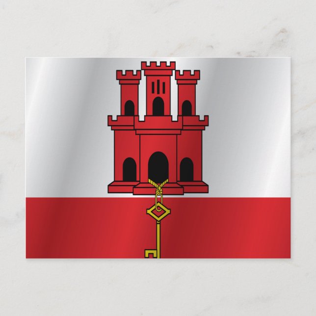 Carte Postale Drapeau de Gibraltar (Devant)