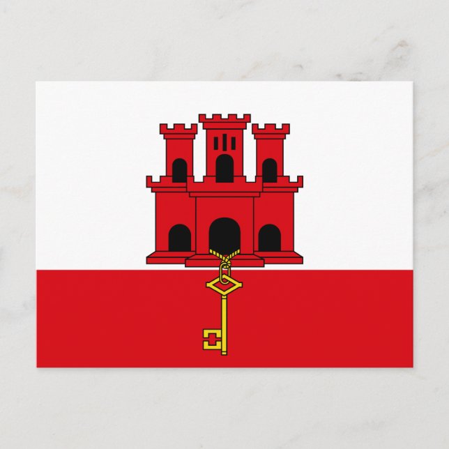 Carte Postale Drapeau de Gibraltar (Devant)