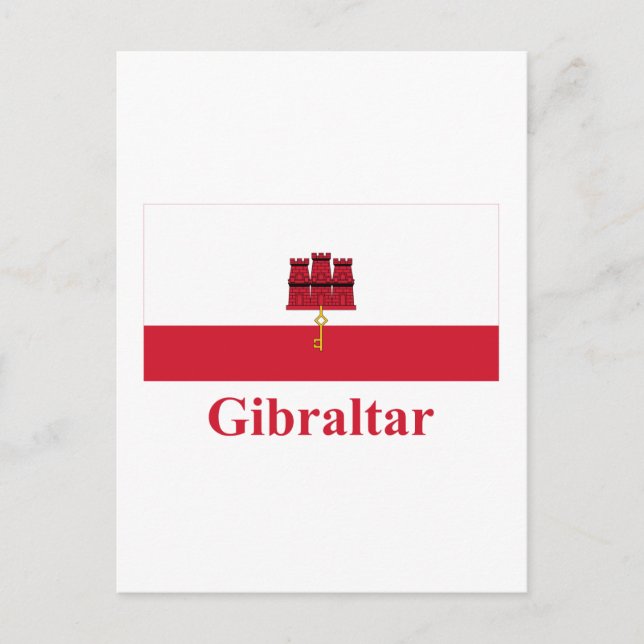 Carte Postale Drapeau de Gibraltar avec nom (Devant)