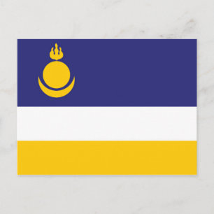 Carte Postale drapeau de la buryatie région de la république de 