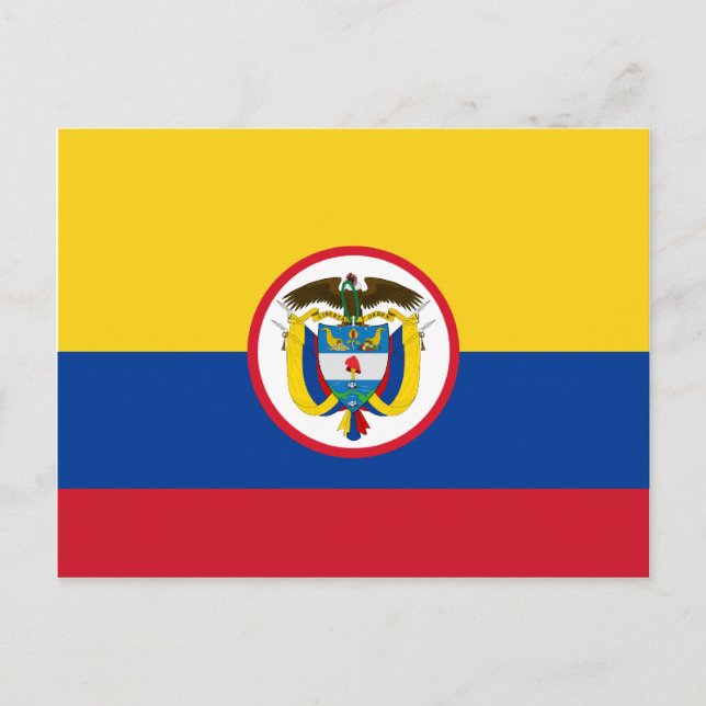 Carte Postale Drapeau de la Colombie militaire (Devant)