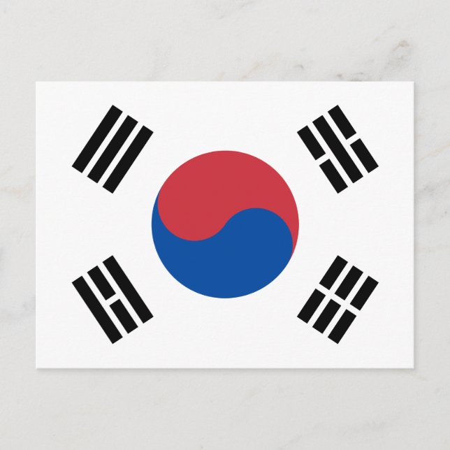 Carte Postale Drapeau de la Corée du Sud (Devant)