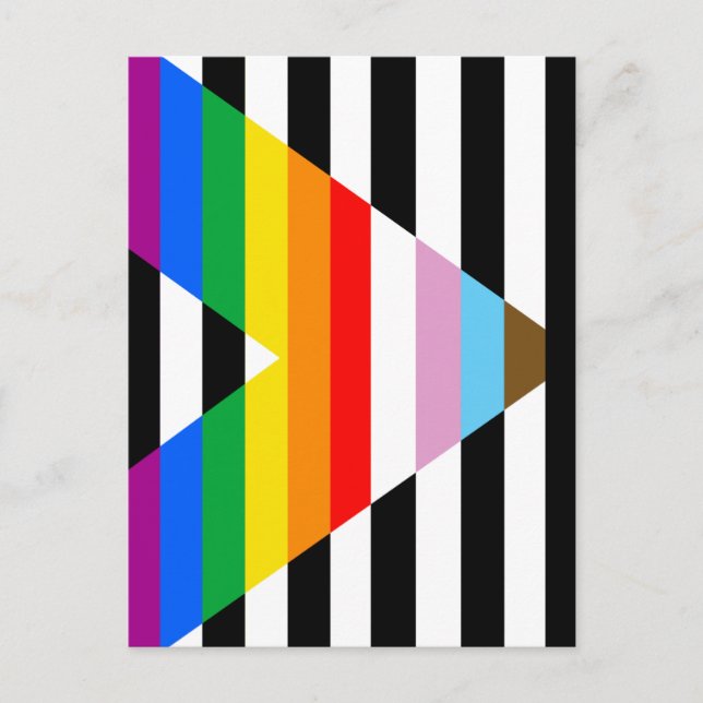 Carte Postale Drapeau de la fierté de progrès d'allié (Devant)