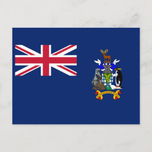 Carte Postale Drapeau de la Géorgie du Sud et des îles Sandwich 