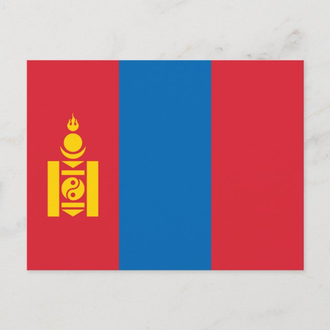 Carte Postale Drapeau de la Mongolie (Devant)