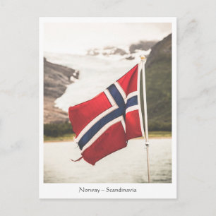 Carte Postale Drapeau de la Norvège Scandinavie Photo