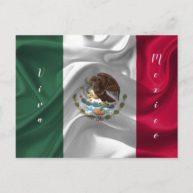 Carte Postale Drapeau de la Personnaliser Viva Mexico (Devant)