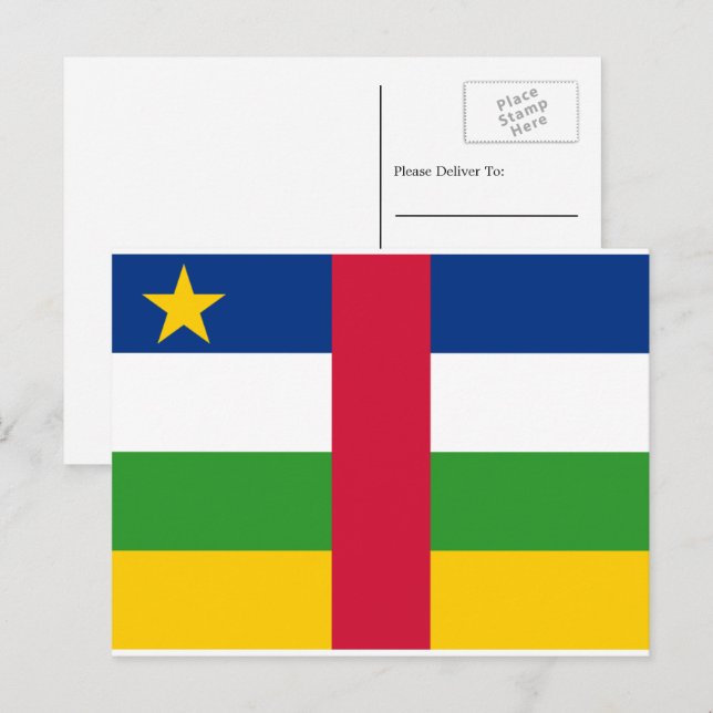 Carte Postale Drapeau de la République centrafricaine (Devant / Derrière)