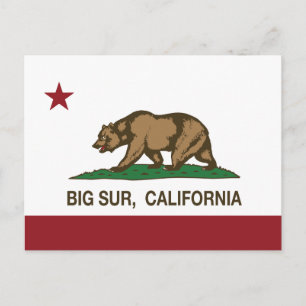 Carte Postale Drapeau de la République de Californie Big Sur