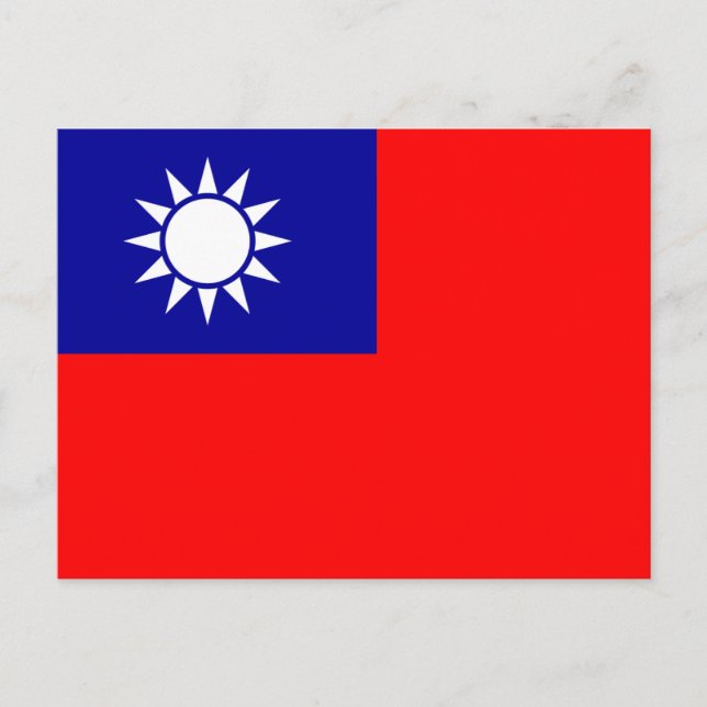 Carte Postale Drapeau de la République de Chine (Taïwan) - 中華民國國 (Devant)