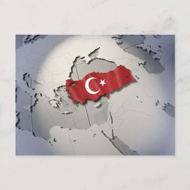 Carte Postale Drapeau de la Turquie (Devant)