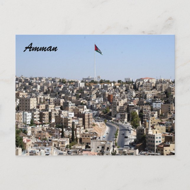 Carte Postale drapeau de la ville d'amman (Devant)