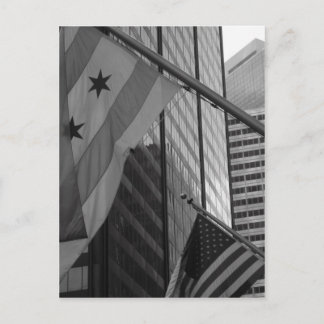 Carte Postale Drapeau de la ville des États-Unis et de Chicago