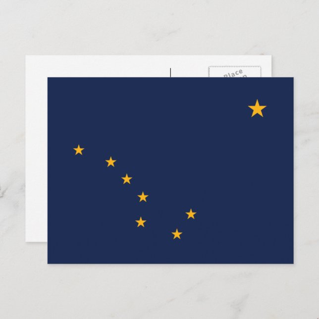 Carte Postale Drapeau de l'Alaska (Devant / Derrière)
