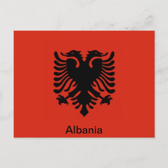 Carte Postale Drapeau de l'Albanie (Devant)