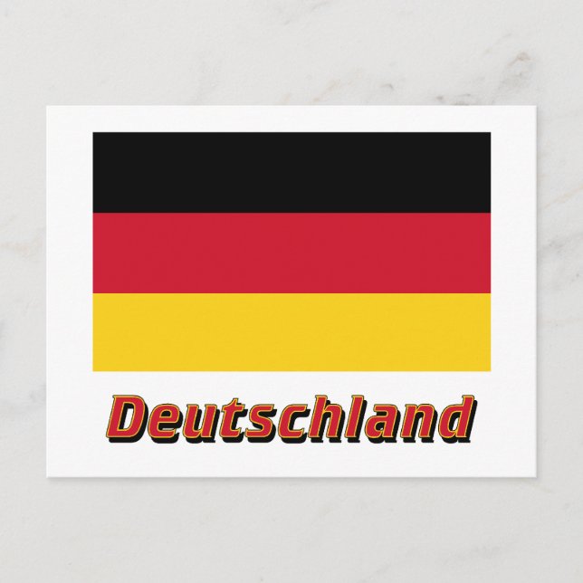 Carte Postale Drapeau de l'Allemagne avec nom (Devant)