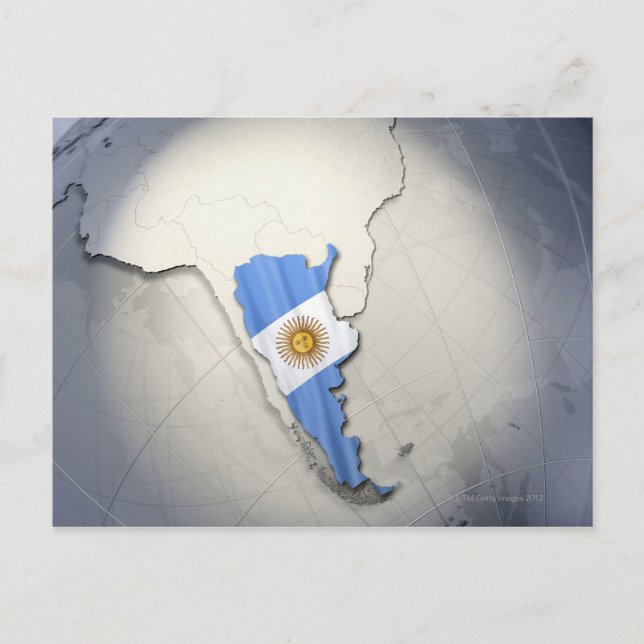 Carte Postale Drapeau de l'Argentine (Devant)