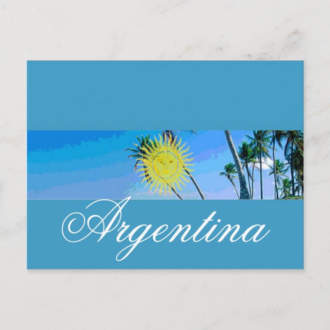 Carte Postale Drapeau de l'Argentine (Devant)