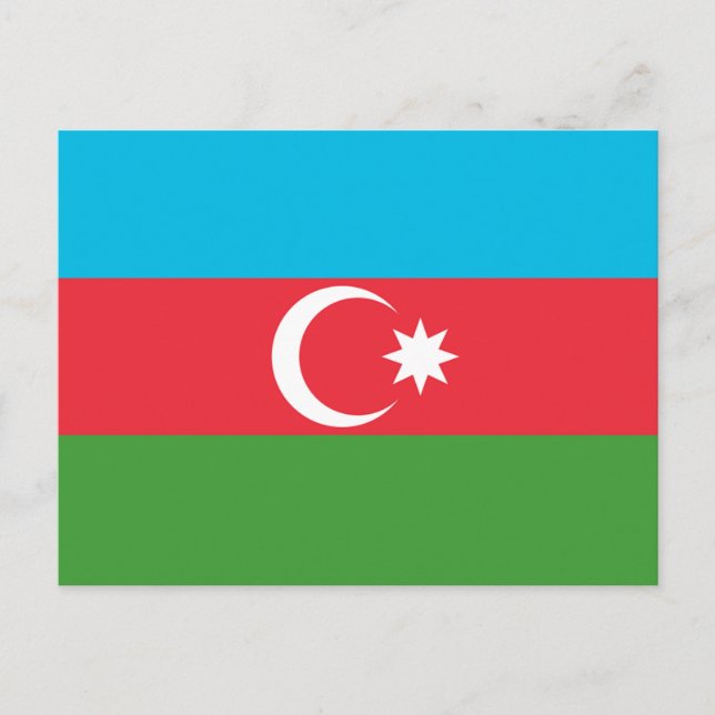Carte Postale Drapeau de l'Azerbaïdjan (Devant)