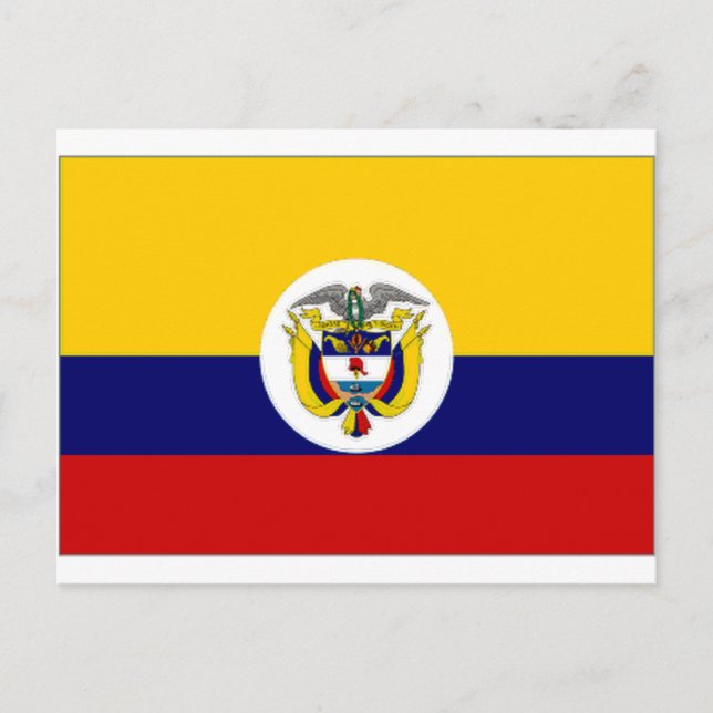Carte Postale Drapeau de l'enseigne navale colombienne (Devant)