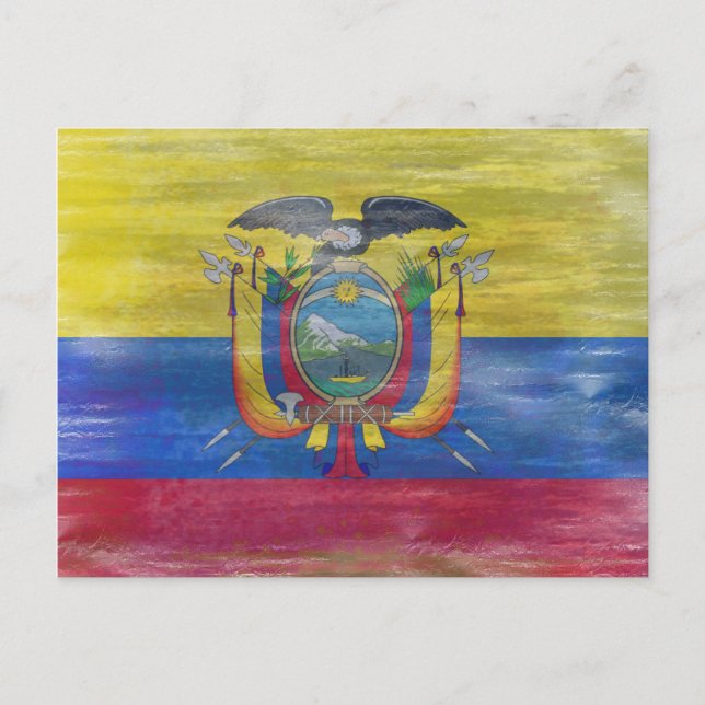 Carte Postale Drapeau de l'Équateur (Devant)