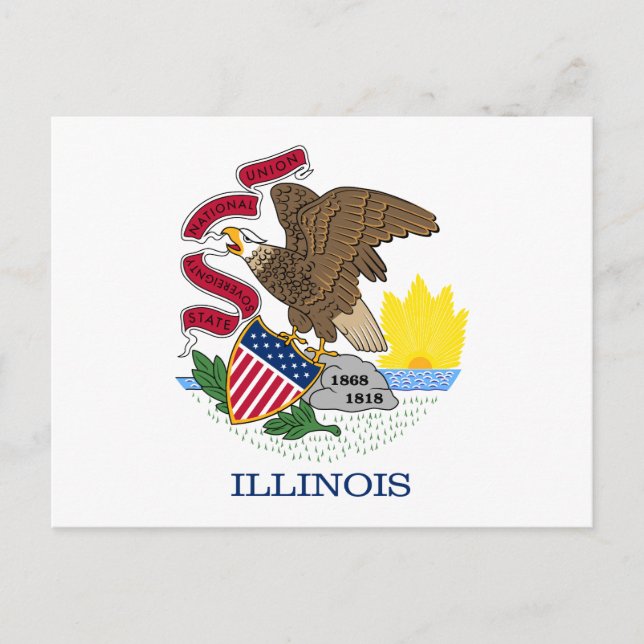 Carte Postale Drapeau de l'État de l'Illinois (Devant)