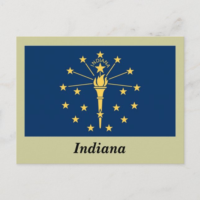 Carte Postale Drapeau de l'État de l'Indiana (Devant)