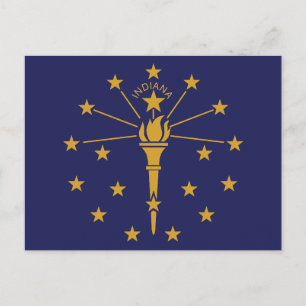 Carte Postale Drapeau de l'État de l'Indiana Hoosier State Torch