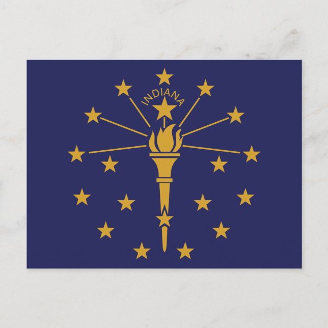 Carte Postale Drapeau de l'État de l'Indiana Hoosier State Torch (Devant)