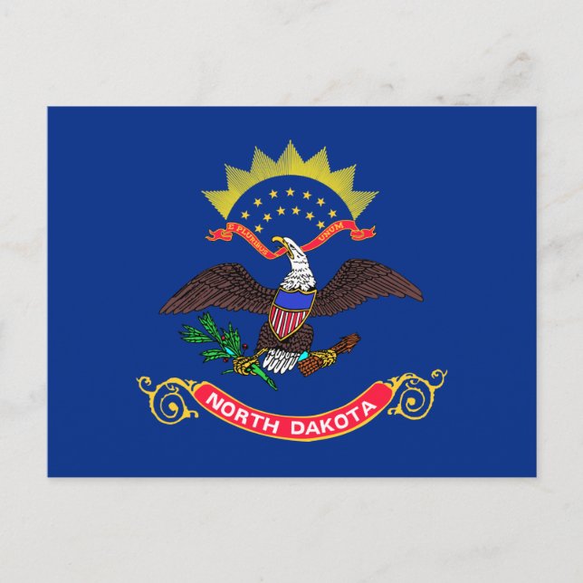 Carte Postale Drapeau de l'État du Dakota du Nord (Devant)