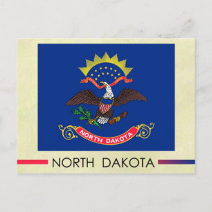 Carte Postale Drapeau de l'État du Dakota du Nord
