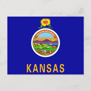 Carte Postale Drapeau de l'État du Kansas
