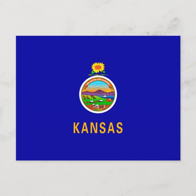 Carte Postale Drapeau de l'État du Kansas (Devant)