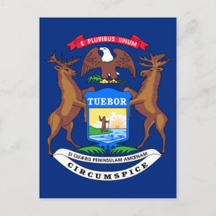 Carte Postale Drapeau de l'État du Michigan
